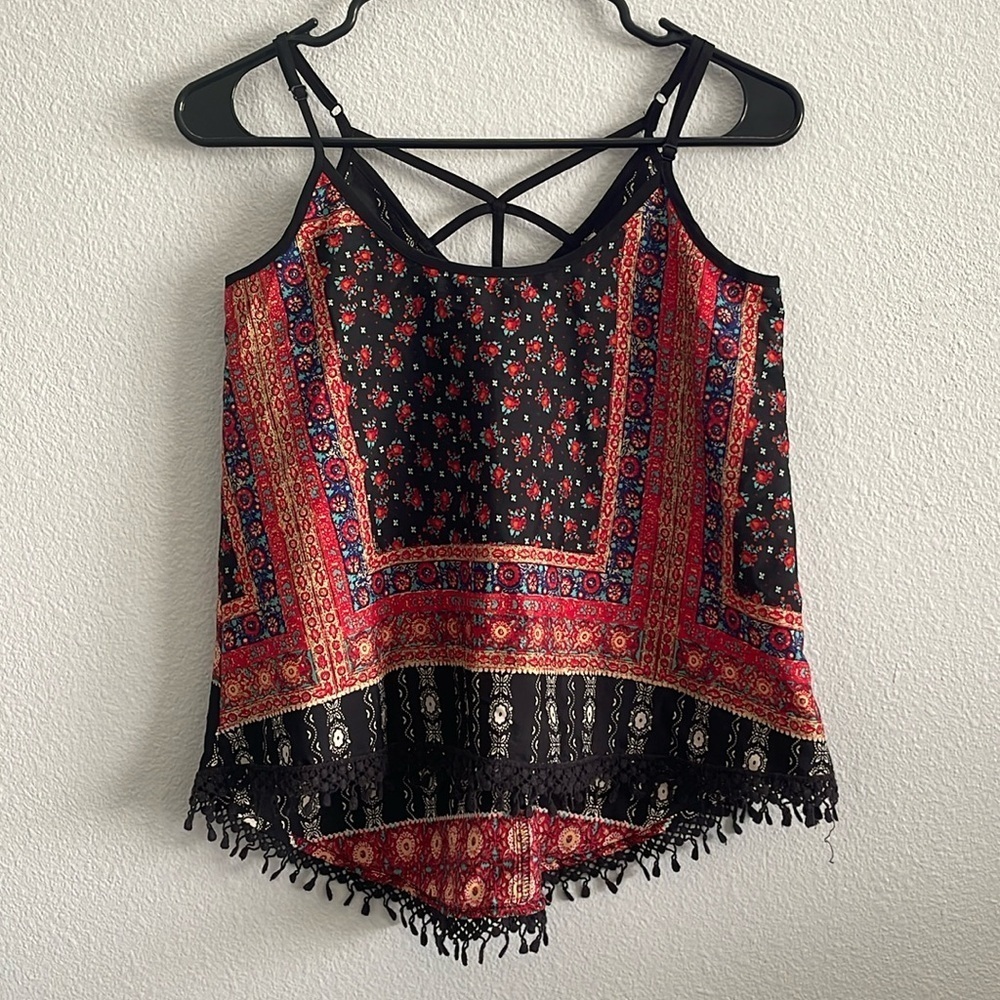 American Rag Cie Floral Boho Top Size XS
